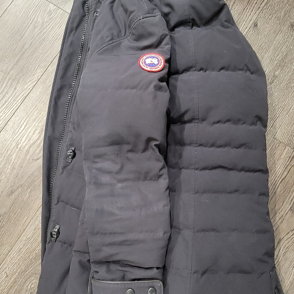Canada Goose Long Duck Down Jacket With Hood, Small, Black (No Coyote Fur) - Picture 4 of 14